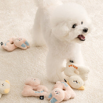 BITE ME Run Run Bell Toy - Bunny/Puppy (Squeaky/Crinkle/Tug)