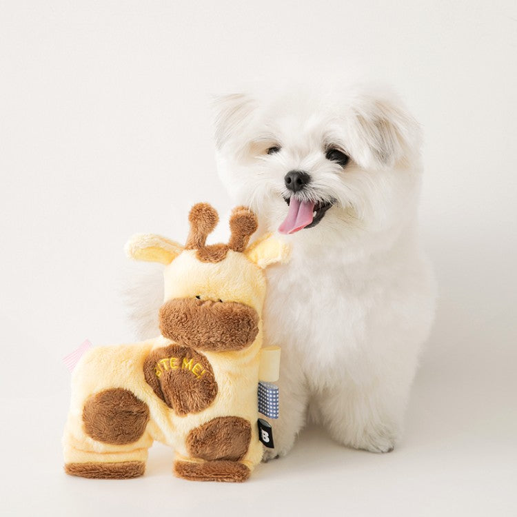 BITE ME Little Friends Toy - Giraffe / Spotted Cow (Crinkle + Squeaky)